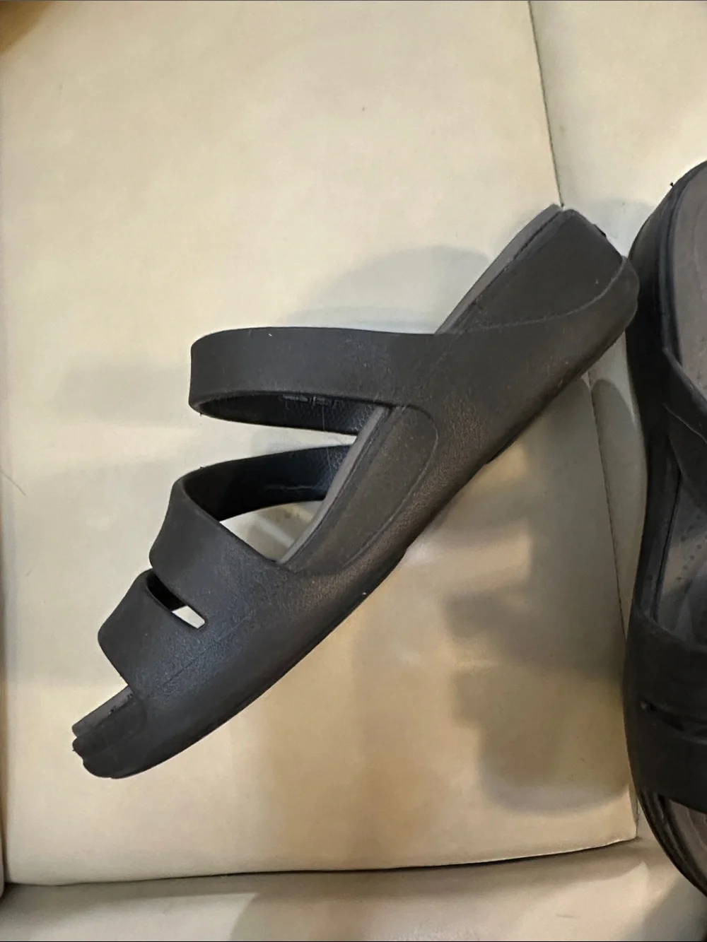 CROCS Splash Triple Strap LiteRide Slide Sandals Black Women's 10